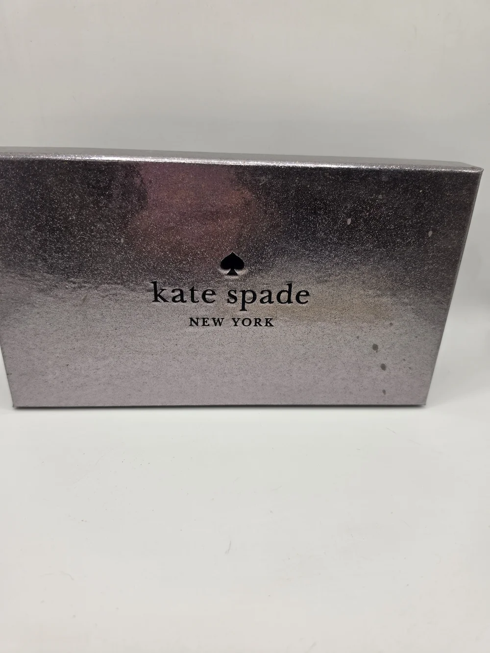 Kate Spade New York Metallic Glitter Gunmetal Gray Storage Box Tissue Paper Card